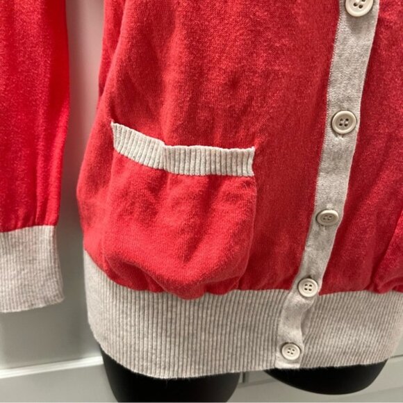 Vintage FOREVER 21 100% Cotton Coral Orange Pink Cardigan Sweater Size Small - Picture 5 of 10
